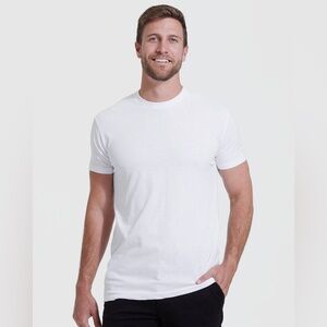 True Classic White Crew-Neck Short Sleeved Shirt - Size L
